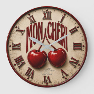 Reloj Redondo Grande Mon Chéri Cherry Romantic French Vintage Kitchen 