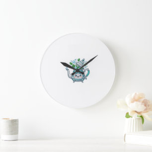 Reloj Redondo Grande Mona Kawaii Marroquí Té De Menta Con Hielo Verano 