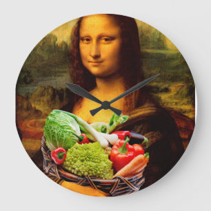 Reloj Redondo Grande Mona Lisa ama a las verduras