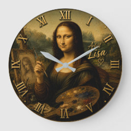 Reloj Redondo Grande Mona Lisa Artist Funny Fine Art Painter 