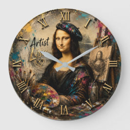 Reloj Redondo Grande Mona Lisa Artist Funny Painter Studio