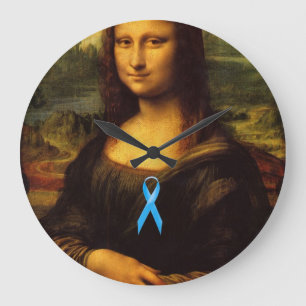 Reloj Redondo Grande Mona Lisa Con Cinta Azul