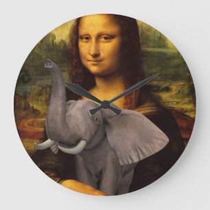 Reloj Redondo Grande Mona Lisa Con Elefante