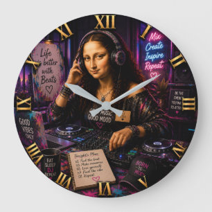 Reloj Redondo Grande Mona Lisa DJ Funny Music Studio
