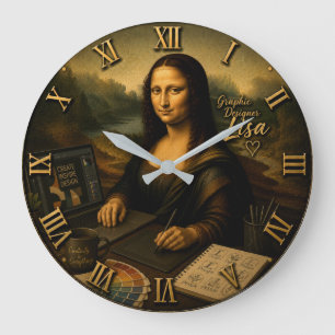 Reloj Redondo Grande Mona Lisa Graphic Designer Digital Creative Studio