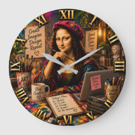 Reloj Redondo Grande Mona Lisa Graphic Designer Funny Creative Studio