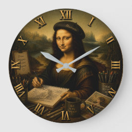Reloj Redondo Grande Mona Lisa Illustrator Funny Artist Studio 