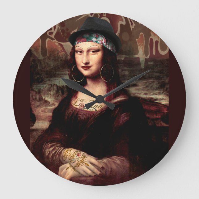 Reloj Redondo Grande Mona Lisa mexicana (Anverso)