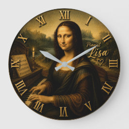 Reloj Redondo Grande Mona Lisa Pianist