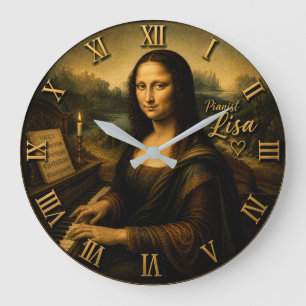 Reloj Redondo Grande Mona Lisa Pianist