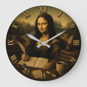 Reloj Redondo Grande Mona Lisa Poet Funny Writer & Poetry