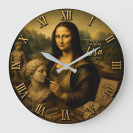Reloj Redondo Grande Mona Lisa Sculptor