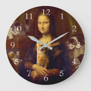 Reloj Redondo Grande Mona Lisa y su gato