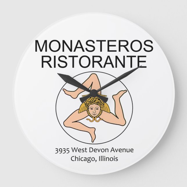 Reloj Redondo Grande Monasteros Ristorante, Chicago, Illinois (Anverso)