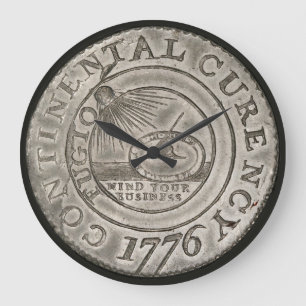 Reloj Redondo Grande Moneda continental 1776 Moneda Benjamin Franklin