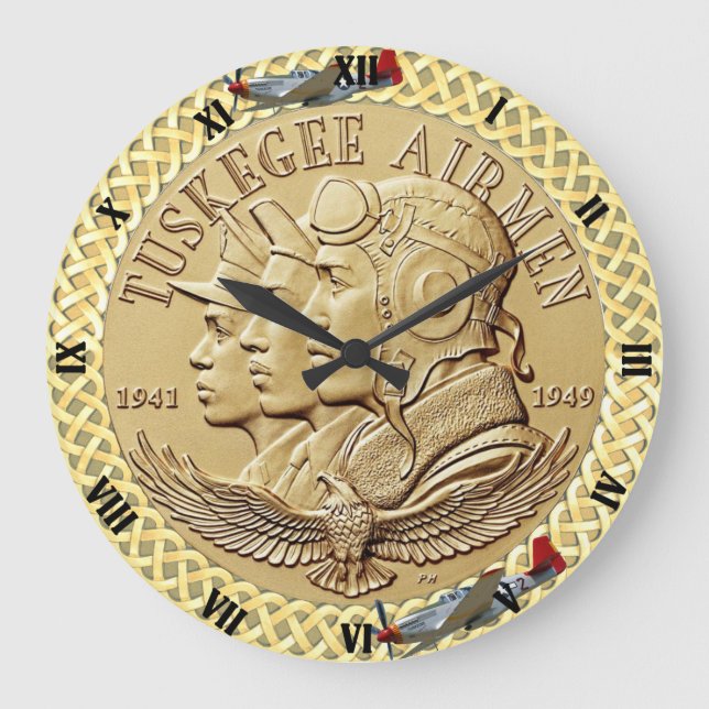 RELOJ REDONDO GRANDE MONEDA DE AIRMEN DE TUSKEGEE (Anverso)