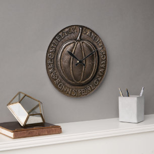 Reloj Redondo Grande Moneda de calabaza antigua