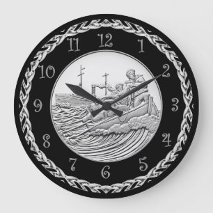 Reloj Redondo Grande Moneda de la Guardia Costera de la Medalla WI ~