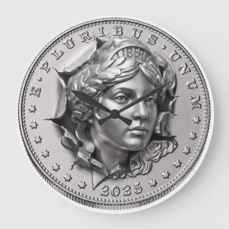 Reloj Redondo Grande Moneda de la Libertad