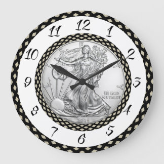 RELOJ REDONDO GRANDE MONEDA DE LIBERTAD DE PLATA