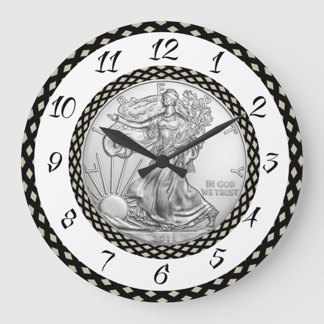 RELOJ REDONDO GRANDE MONEDA DE LIBERTAD DE PLATA (Anverso)