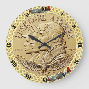 RELOJ REDONDO GRANDE MONEDA DE LOS AVIADORES DE TUSKEGEE