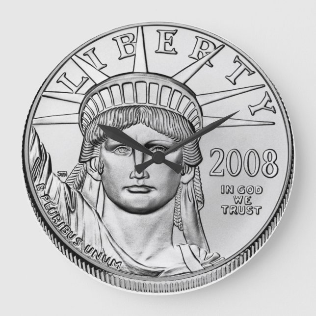Reloj Redondo Grande Monedas de prueba inversas del águila platino del  (Anverso)