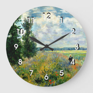 Reloj Redondo Grande Monet - Campo de amapola, Argentina, reloj grande