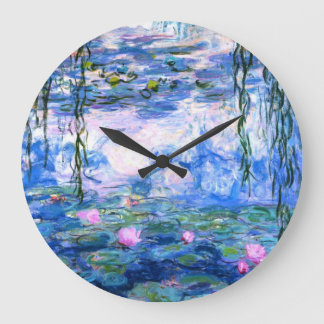 Reloj Redondo Grande Monet Pink Water Lilies