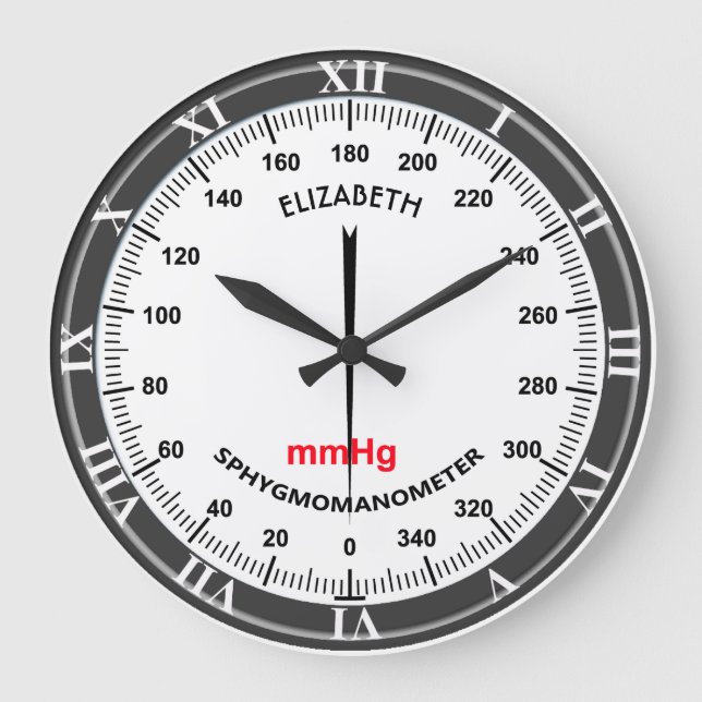 Reloj Redondo Grande Monitor De Presión Sanguínea Para Enfermeras (Anverso)