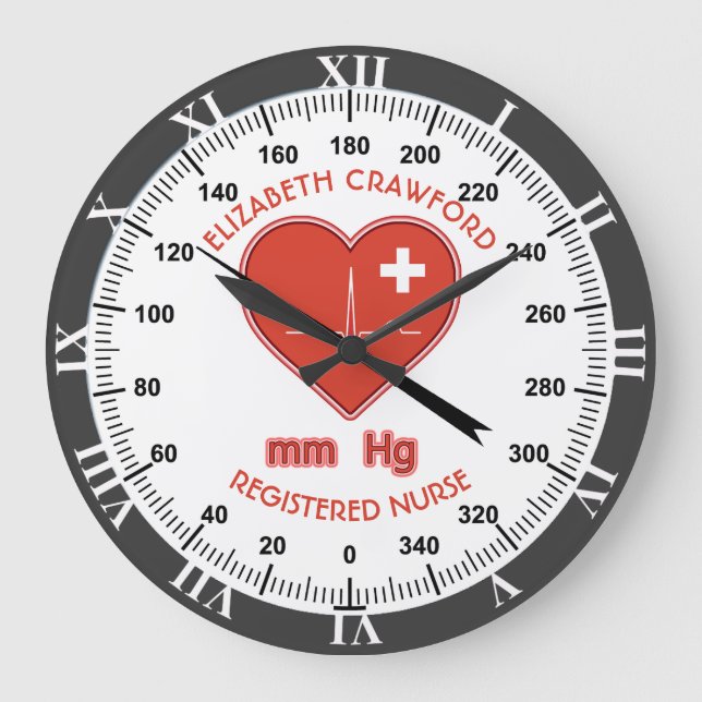 Reloj Redondo Grande Monitoreo de presión arterial Enfermería Médica de (Anverso)