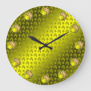 Reloj Redondo Grande Mono de Fuego
