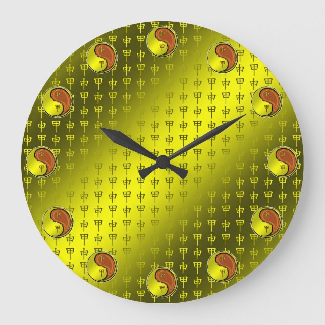 Reloj Redondo Grande Mono de Madera (Anverso)