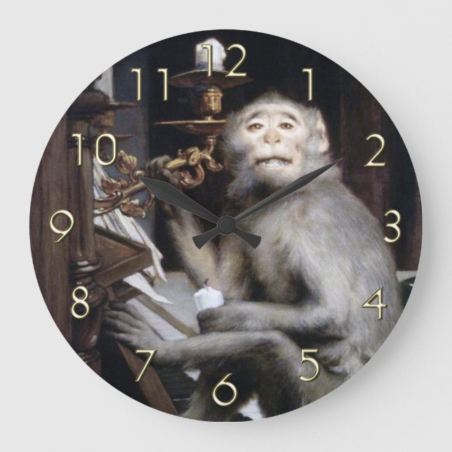 Reloj Redondo Grande Mono sonriente (Anverso)