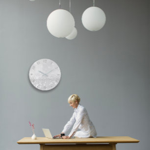 Reloj Redondo Grande Monocromático metálico mínimo del purpurina de 