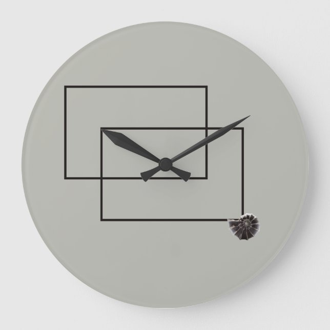 Reloj Redondo Grande Monocromo neutro de la vida marina de Japón (Anverso)