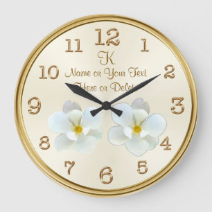 Reloj Redondo Grande Monogram and Personalized Magnolia Clock
