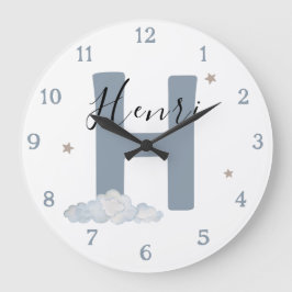 Reloj Redondo Grande Monogram Baby Initial & Name Nursery Wall Clock