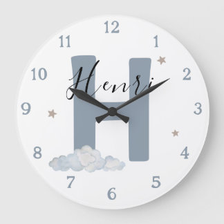 Reloj Redondo Grande Monogram Baby Initial & Name Nursery Wall Clock
