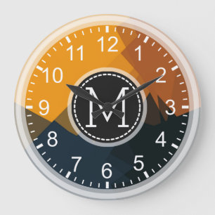 Reloj Redondo Grande Monogram Mosaic Modern Pop Yellow Black