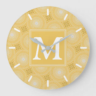 Reloj Redondo Grande Monogram yellow circles pattern
