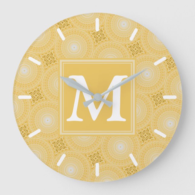Reloj Redondo Grande Monogram yellow circles pattern (Anverso)