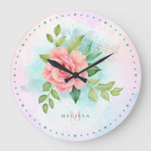 Monograma Acuarela Turquesa Ombre Rosa