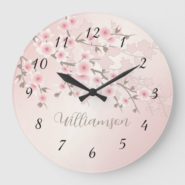 Reloj Redondo Grande Monograma Apricot Cherry Blossom (Anverso)