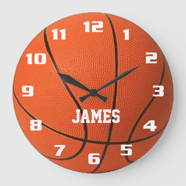 Reloj Redondo Grande Monograma Baloncesto (Anverso)