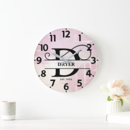 Reloj Redondo Grande Monograma D descolorida en lavanda pálido