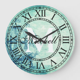 Reloj Redondo Grande Monograma de barco ruso de cosecha