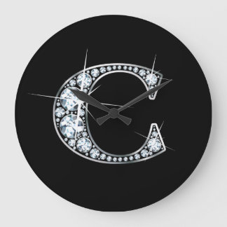 Reloj Redondo Grande Monograma de C Faux-"Diamond"