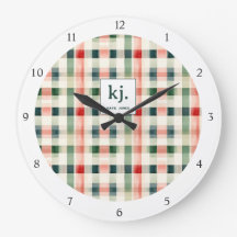 Monograma de Gingham Evergreen Suave