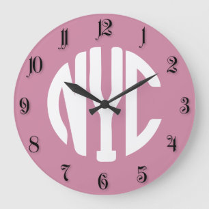 Reloj Redondo Grande Monograma de la ciudad de Nueva York